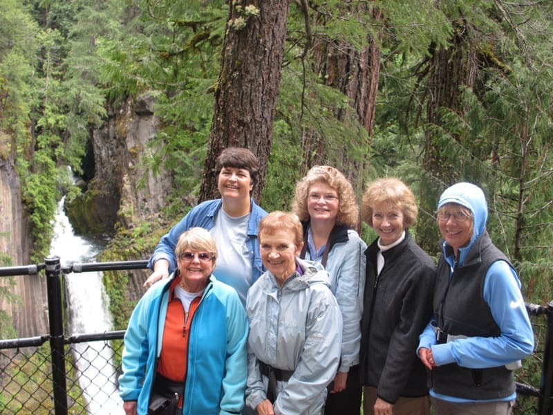 Sharyn, Nancy, Gerene, Elaine, Linda, &amp; Martha at Toketee Falls
