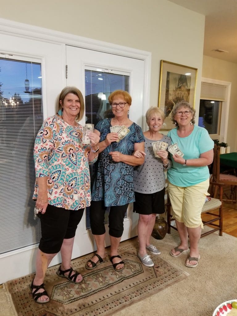 July Bunco Winners at the home of June Perry