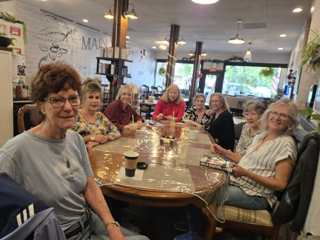 Cathi, Jeanne, Judith, Ruth, Jodi, owner of Main Street Coffee Shop, Kris,Carolyn,
